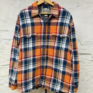 Duluth Trading Shirt Plaid Flapjack Fleece Lined Flannel Men’s Large Heavyweight